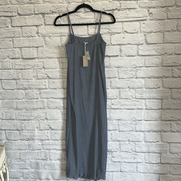 Madewell Teapot Blue The Goldie Dress in Plissé Size 2 - Picture 8 of 8